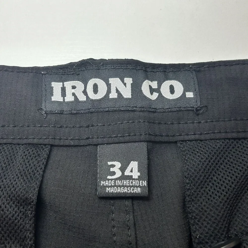 Iron Clothing Co. Men's Hybrid Cargo Shorts Black Size 34 Stretch